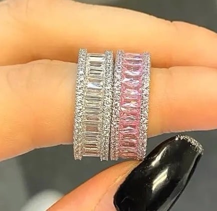 *SALE* Pink Sapphire Wedding Band Engagement Ring Size 4,5,6,7,8,9