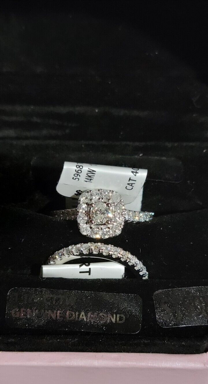 New! You+ I 1 1/4 Cttw Diamond Bridal Set In 14KT White Gold (I2I3)