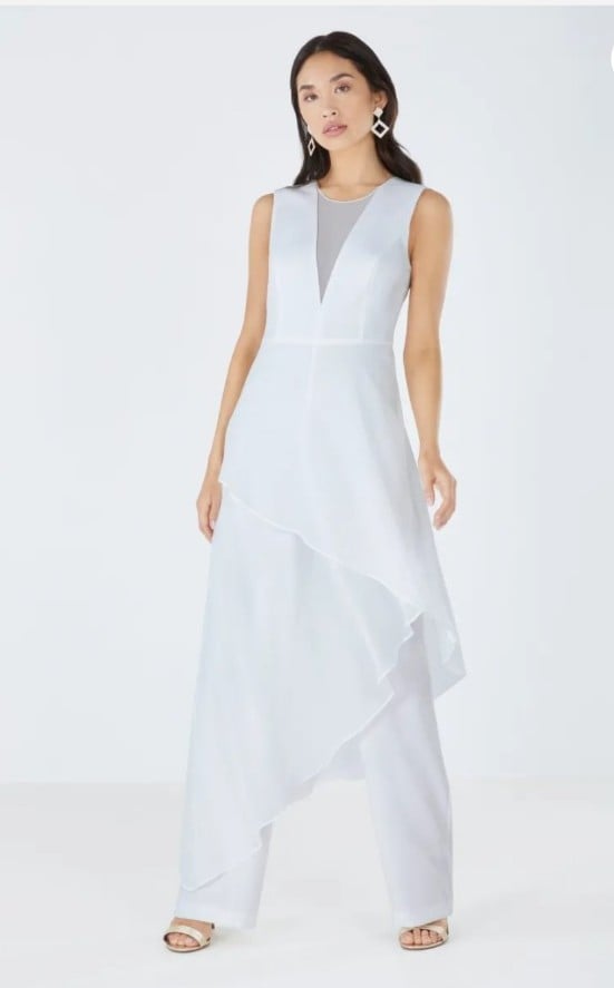BCBGMaxAzria Tulip Wrap Jumpsuit Dress Shower Rehearsal Wedding