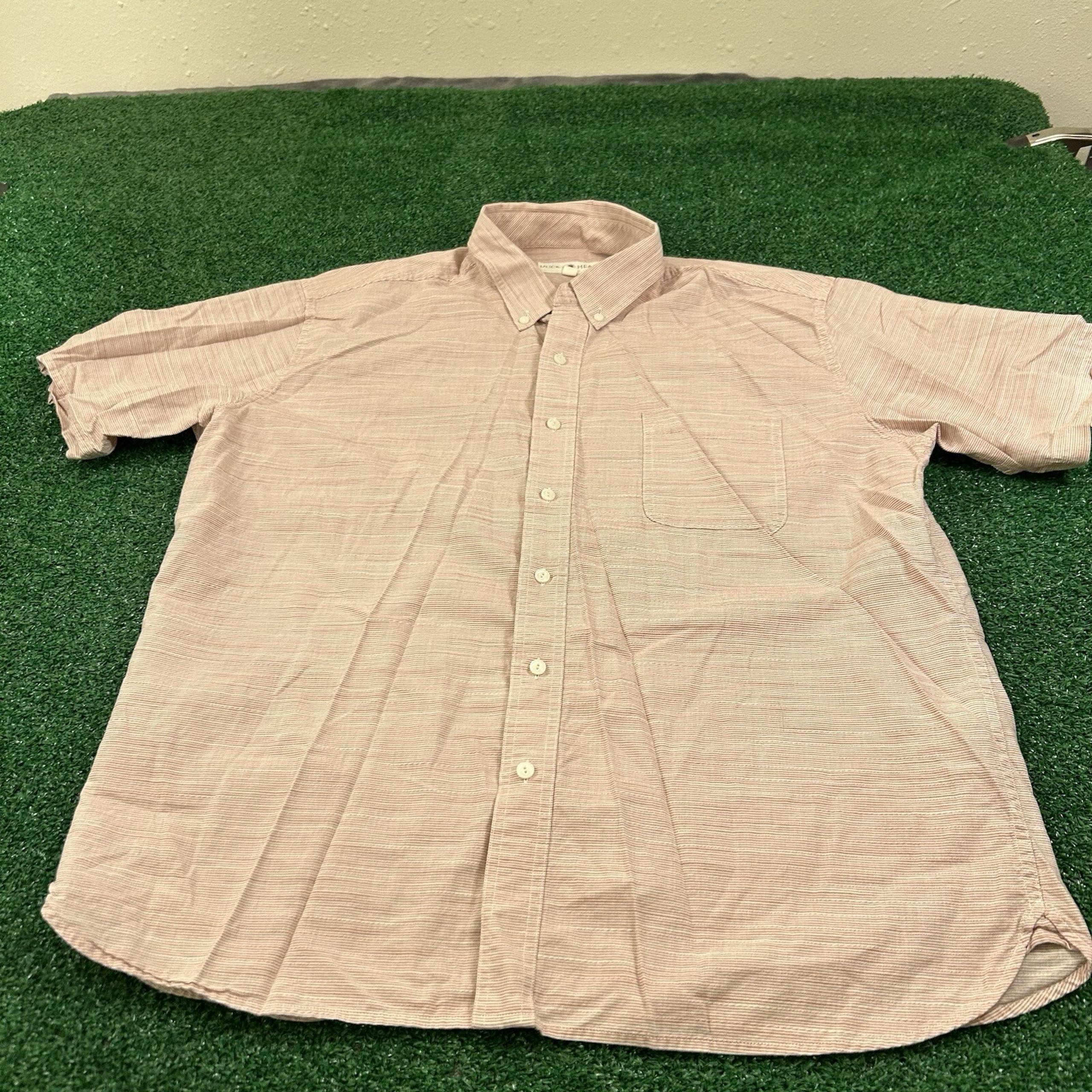 Duck Head Shirt Mens Extra Large Red White Striped Short Sleeve Lightweight