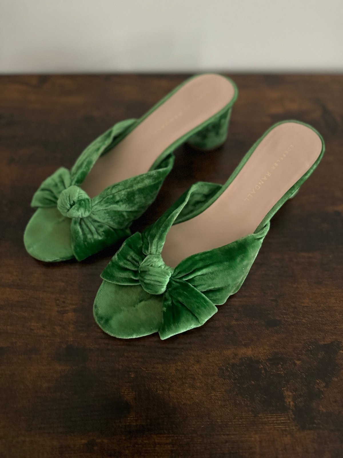 Loeffler randal green velvet shoes