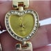 Quartz Heart watch gold tone ladies wristwatch