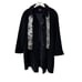 Gallery Woman 3X black trench coach with scarf