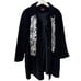Gallery Woman 3X black trench coach with scarf