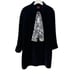 Gallery Woman 3X black trench coach with scarf