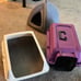 Pet kitten care bundle- mini sleeping house, one litter box and one pet carrier