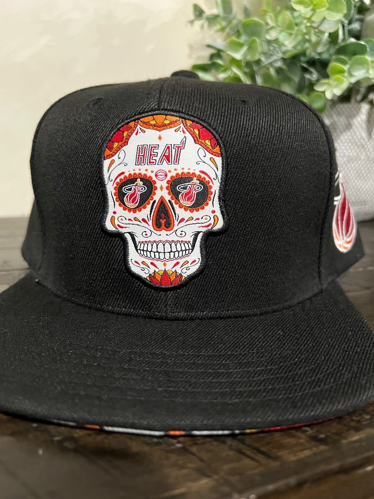 Limited Edition Mitchell & Ness Dia De Los Muertos Miami Heat Sugar Skull Hat
