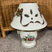 Vintage Lenox holiday tartan candle lamp tealight holder fruit pattern ceramic