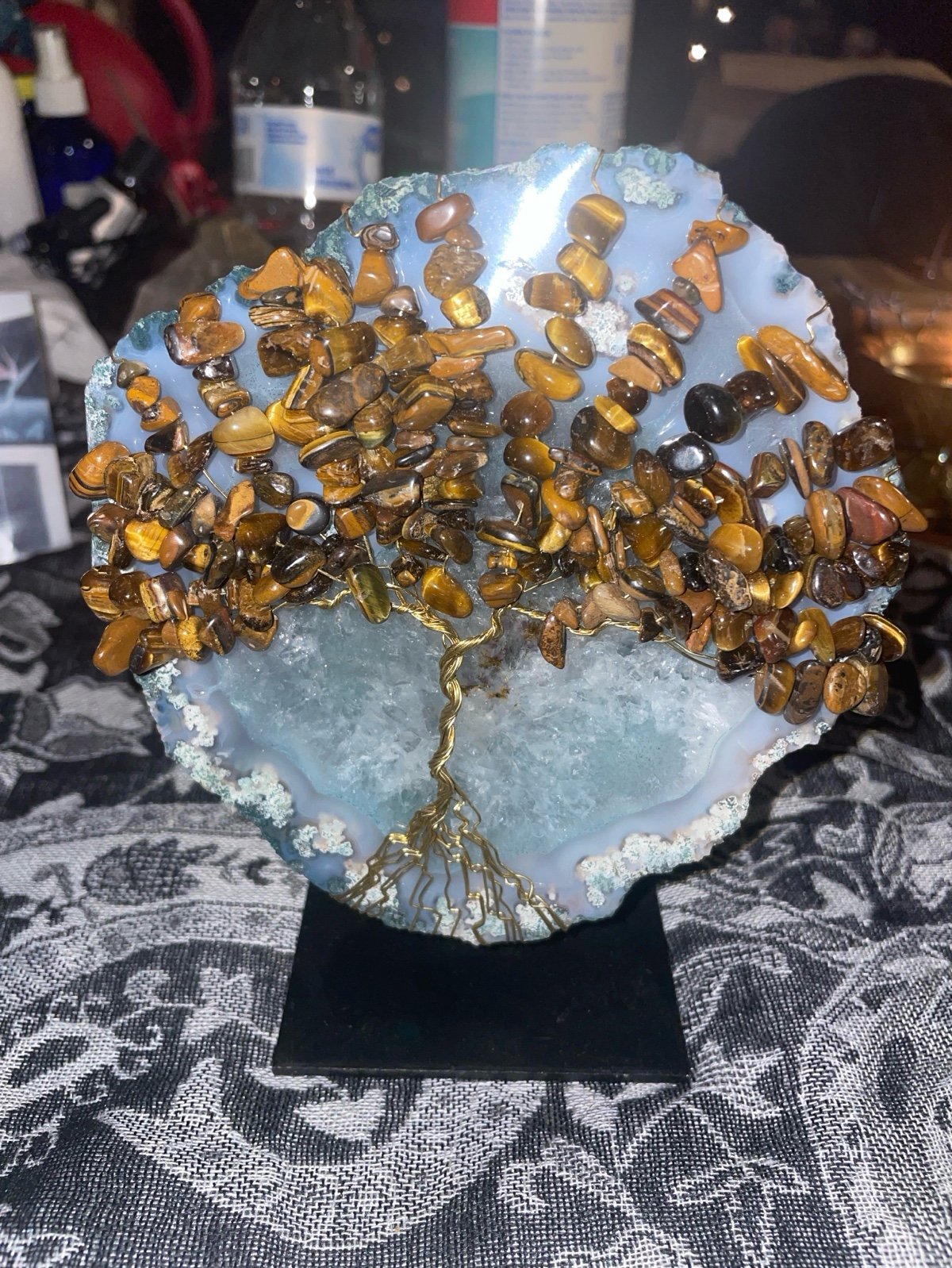 Tree of life wire wrapped amethyst on metal base