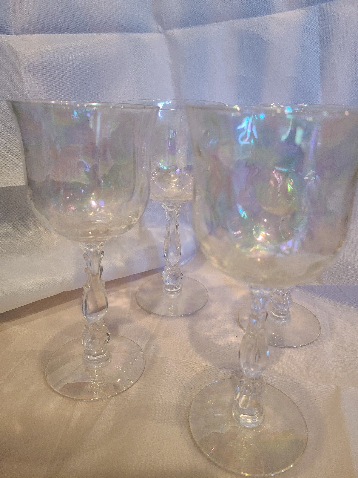 Wine Glasses Water Goblets Vintage Fostoria Pearl