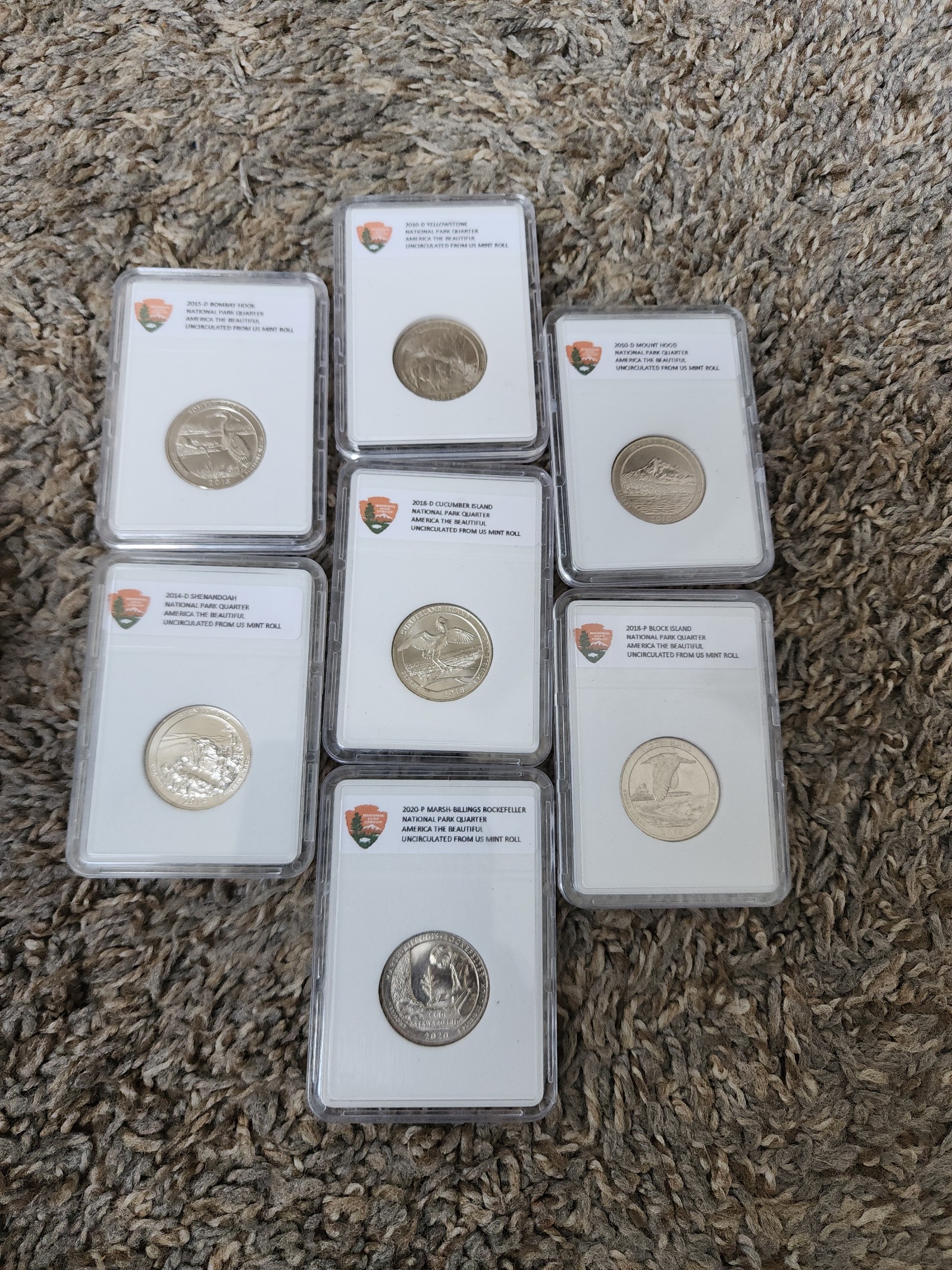 Slabbed national parks quarters UNC lot