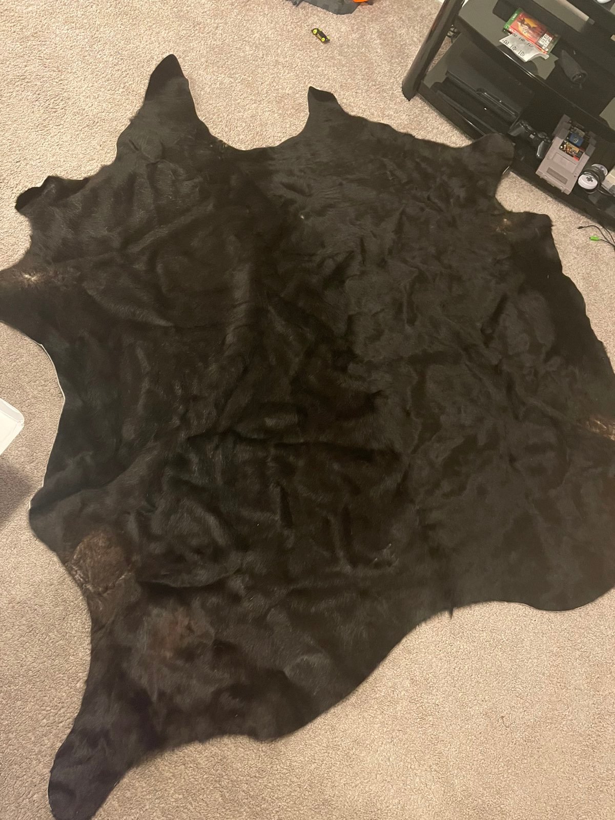 Ikea koldby black cowhide rug