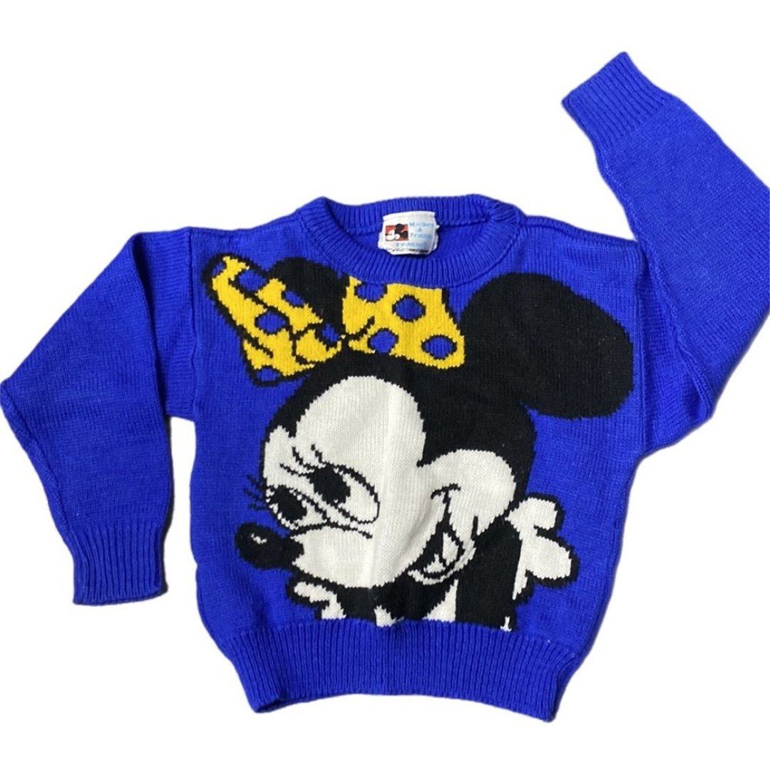 Minnie Mouse VINTAGE 90'S Jet Set for Disney blue pullover sweater Y2K