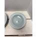 Set Of 8 Light Blue Ribbed Ceramic Plates - 4 Dinner & 4 Salad