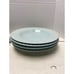 Set Of 8 Light Blue Ribbed Ceramic Plates - 4 Dinner & 4 Salad