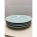 Set Of 8 Light Blue Ribbed Ceramic Plates - 4 Dinner & 4 Salad