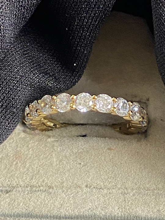 Vintage Cubic Zirconia Sterling Silver Eternity Ring
