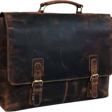 Genuine leather messenger bag laptop bag