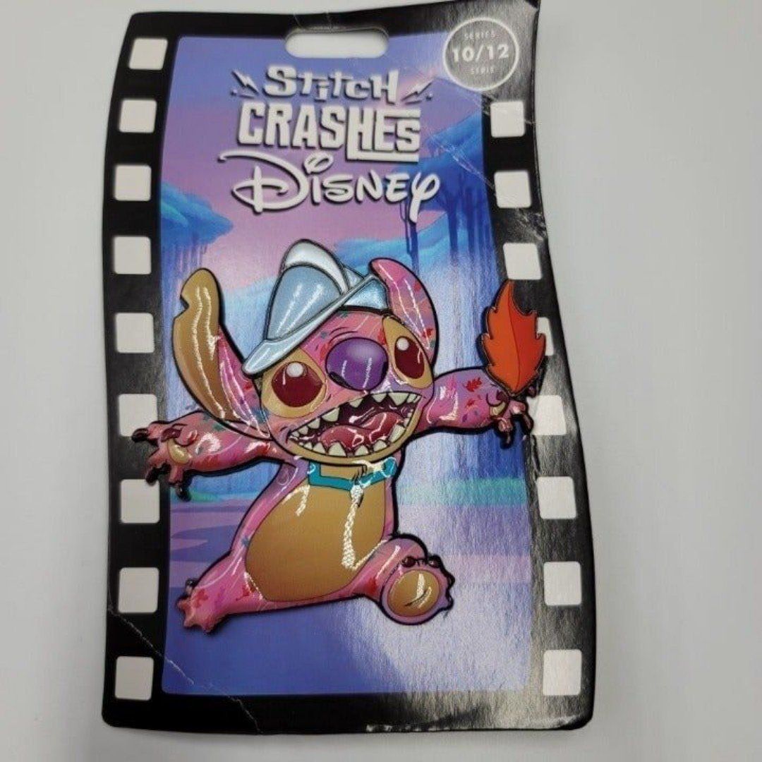 Stitch Jumbo Pin Crashes Disney Pocahontas Limited Release Trading Collection