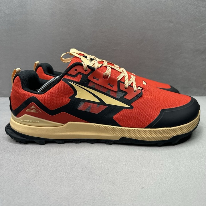 Mens Size 13 Altra Lone Peak 7 Shoes Red Orange Trail Running Zero Drop Sneakers