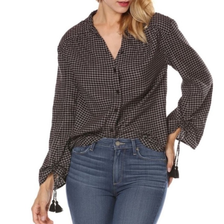 NWT Paige Plaid Torin Button Down Blouse
