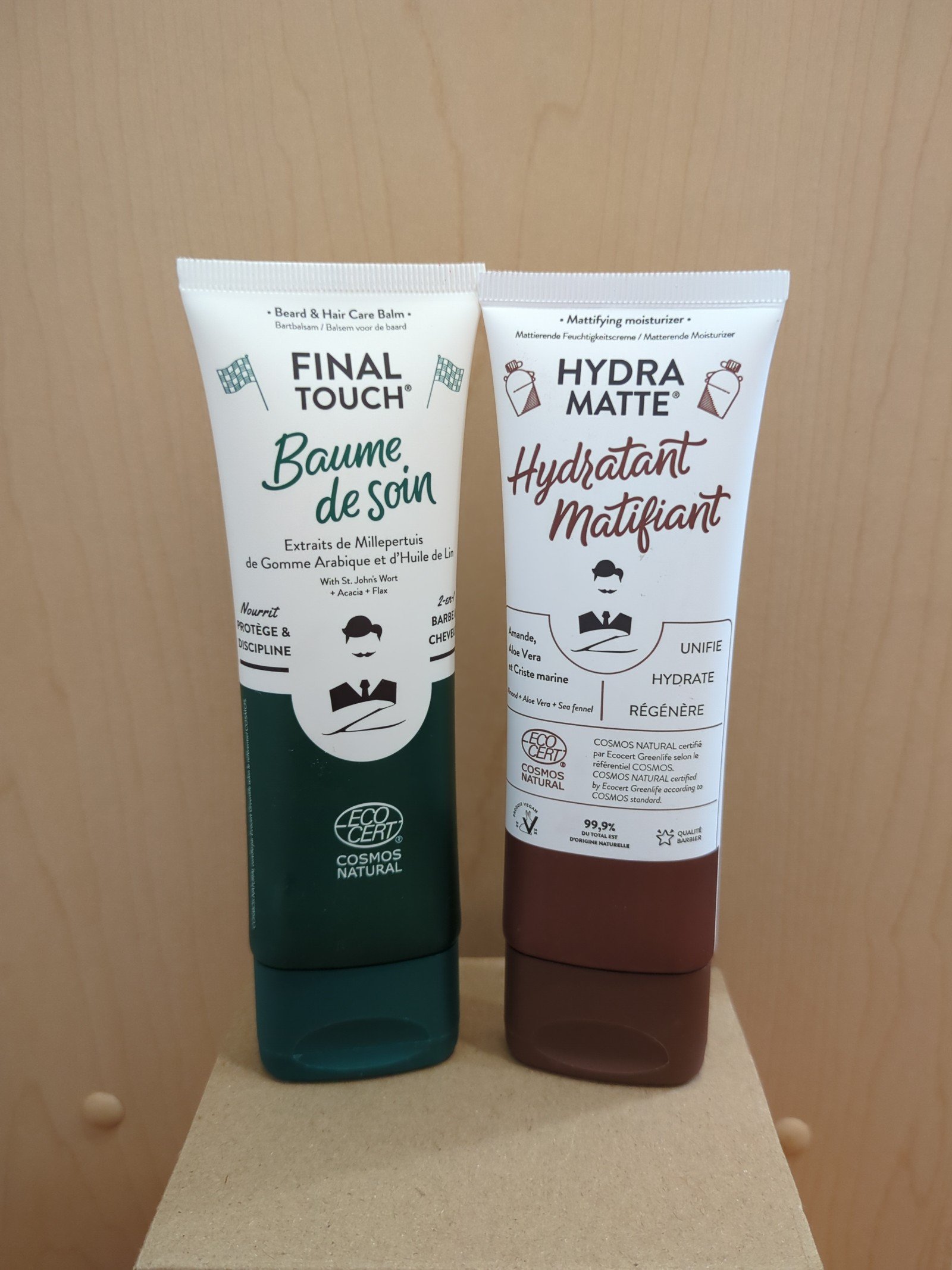 Hydra-Matte Moisturizer & Final Touch Beard Hair Care Balm Men Monsieur Barbier