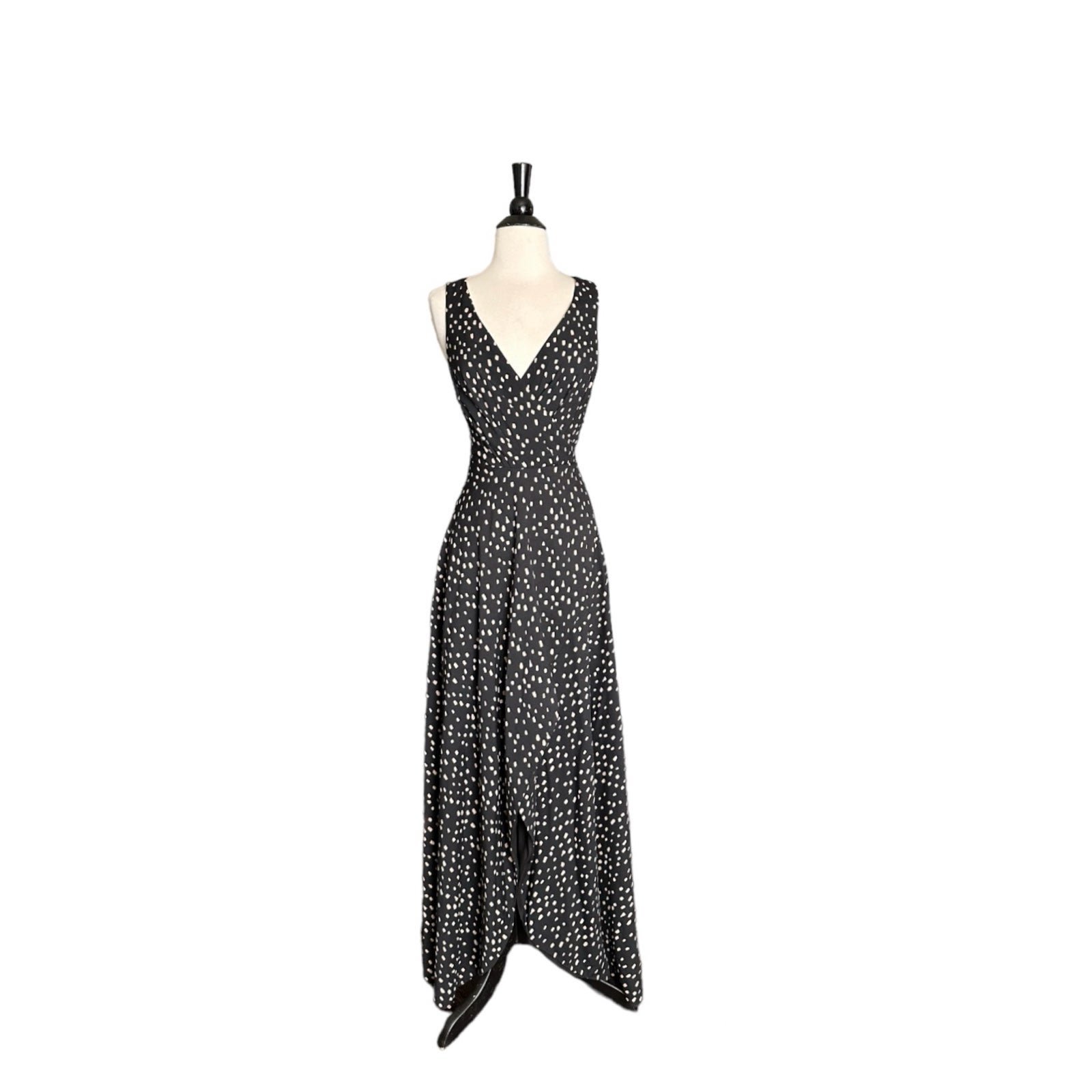 Fame And Partners Faux Wrap Surplice Paint Spot Maxi Dress Size 0