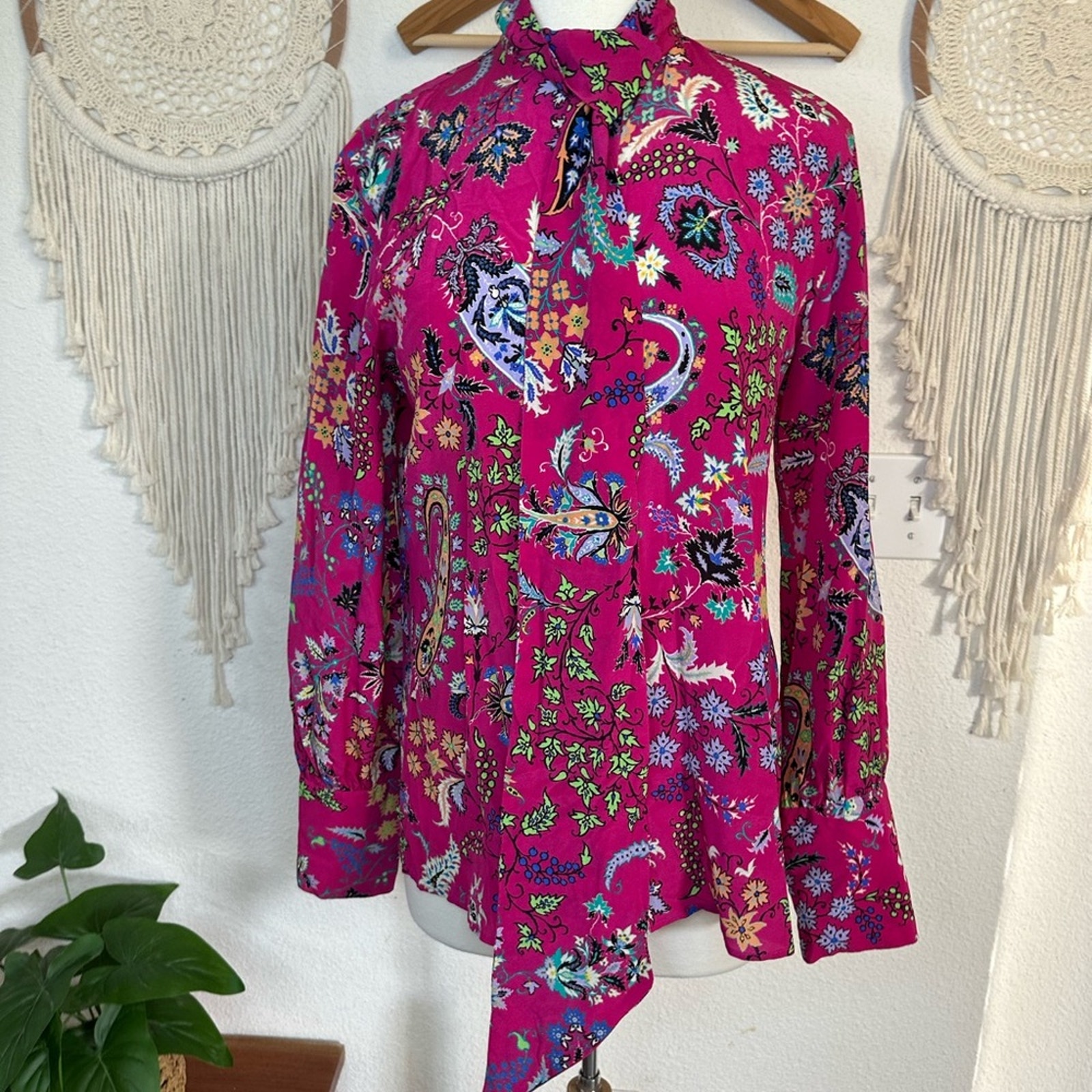 Etro Silk Bright Colorful Floral Paisley Blouse medium (44)