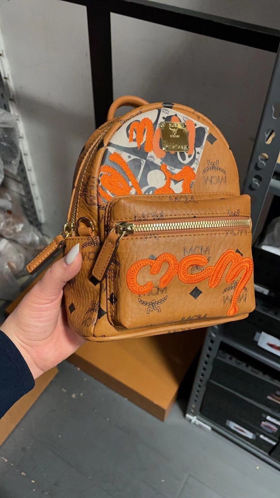 Auth MCM xmini cognac color backpack (crossbody bag) $875+ tax