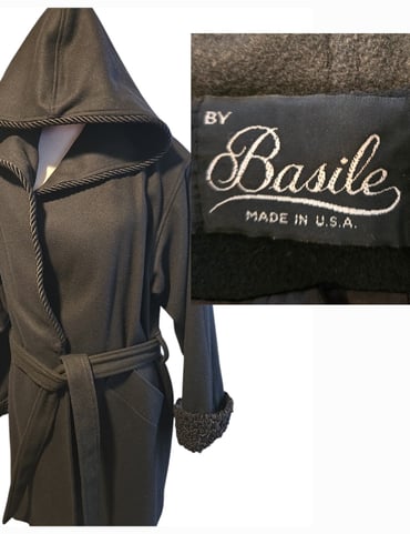 Vintage Victorian Style Womens Black Coat by Basile One Size USA Made casual