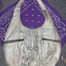 Gray/silver or metallic RARE Matt and Nat shoulder bag