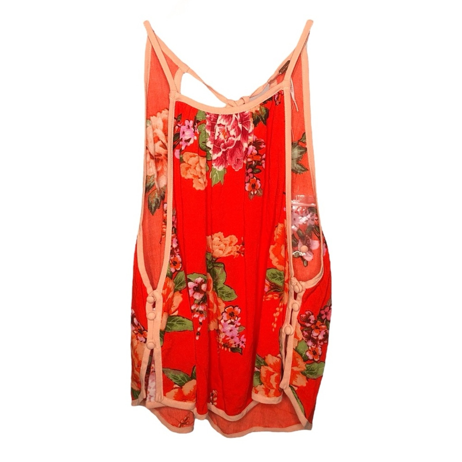 Free People Break Away Printed Cami Red Size XS