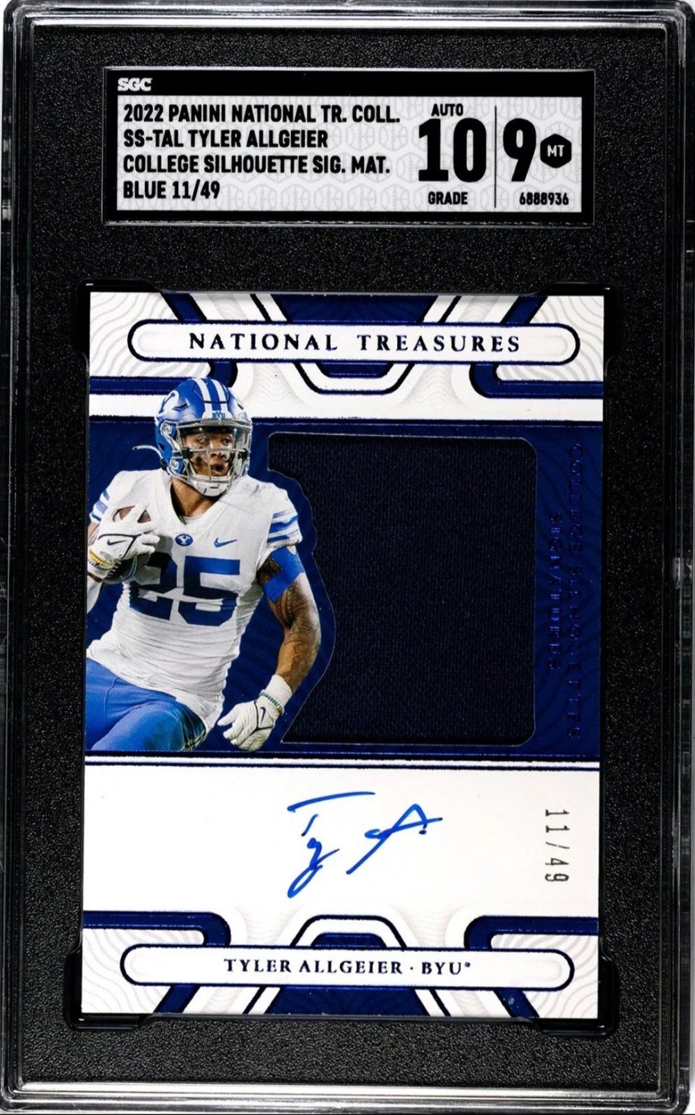 Tyler Allgeier RPA 2022 National Treasures /49 RC Atlanta Falcons RB