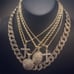 14K GOLD PLATED ICED OUT DIAMOND SIMULATED   CHAINS COMBO  BEST OF THE BEST JEWE