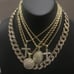 14K GOLD PLATED ICED OUT DIAMOND SIMULATED   CHAINS COMBO  BEST OF THE BEST JEWE