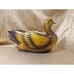 Vintage MCM Napcoware Duck Planter Ceramic Wood Grain Yellow Orange Brown Decor