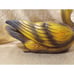 Vintage MCM Napcoware Duck Planter Ceramic Wood Grain Yellow Orange Brown Decor