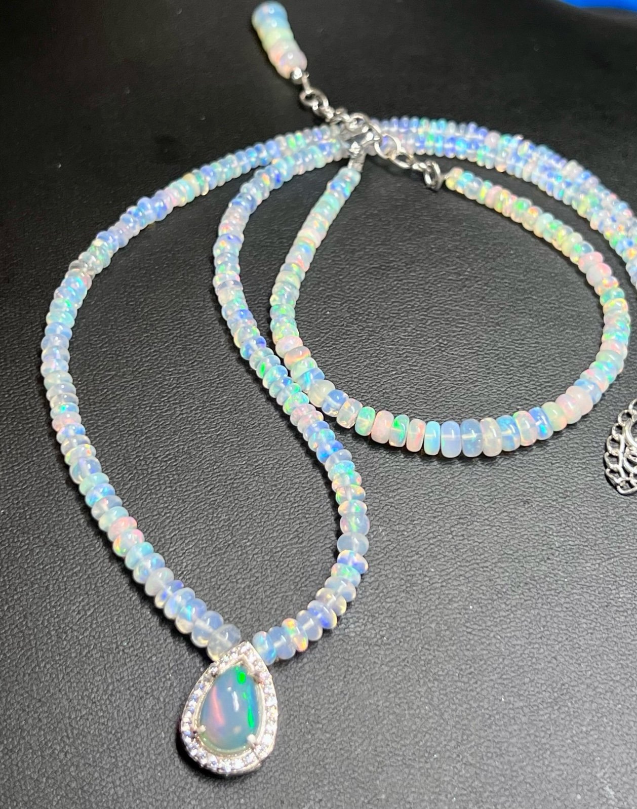 Ethiopian Opal Necklace w/Opal pendant sterling silver. This stunning quality.