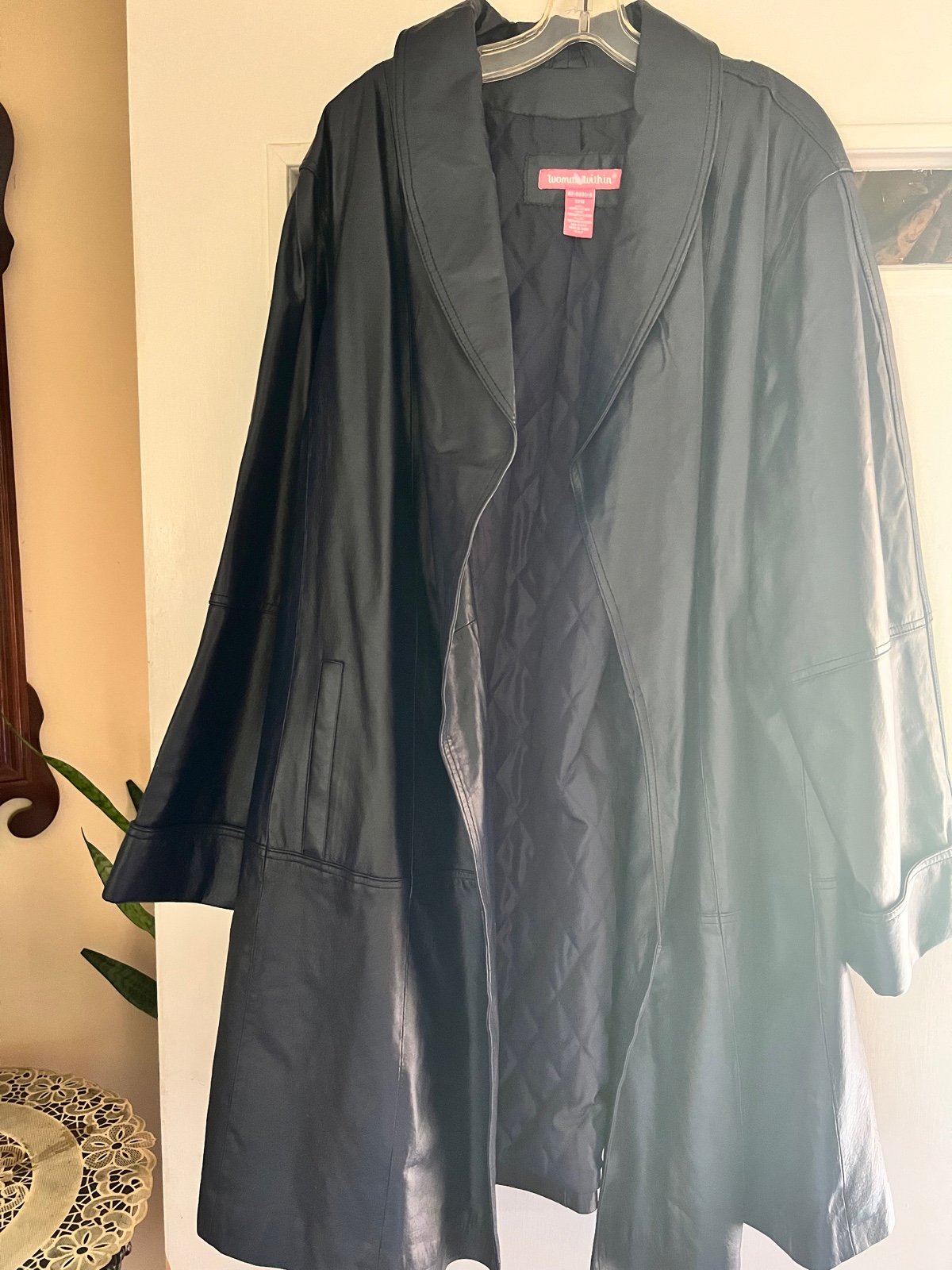 Leather Coat plus size