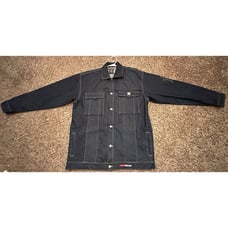 Vintage Y2K Cash Money CM Denim Button Up Blue Jacket Hip Hop Men's Size 2XL