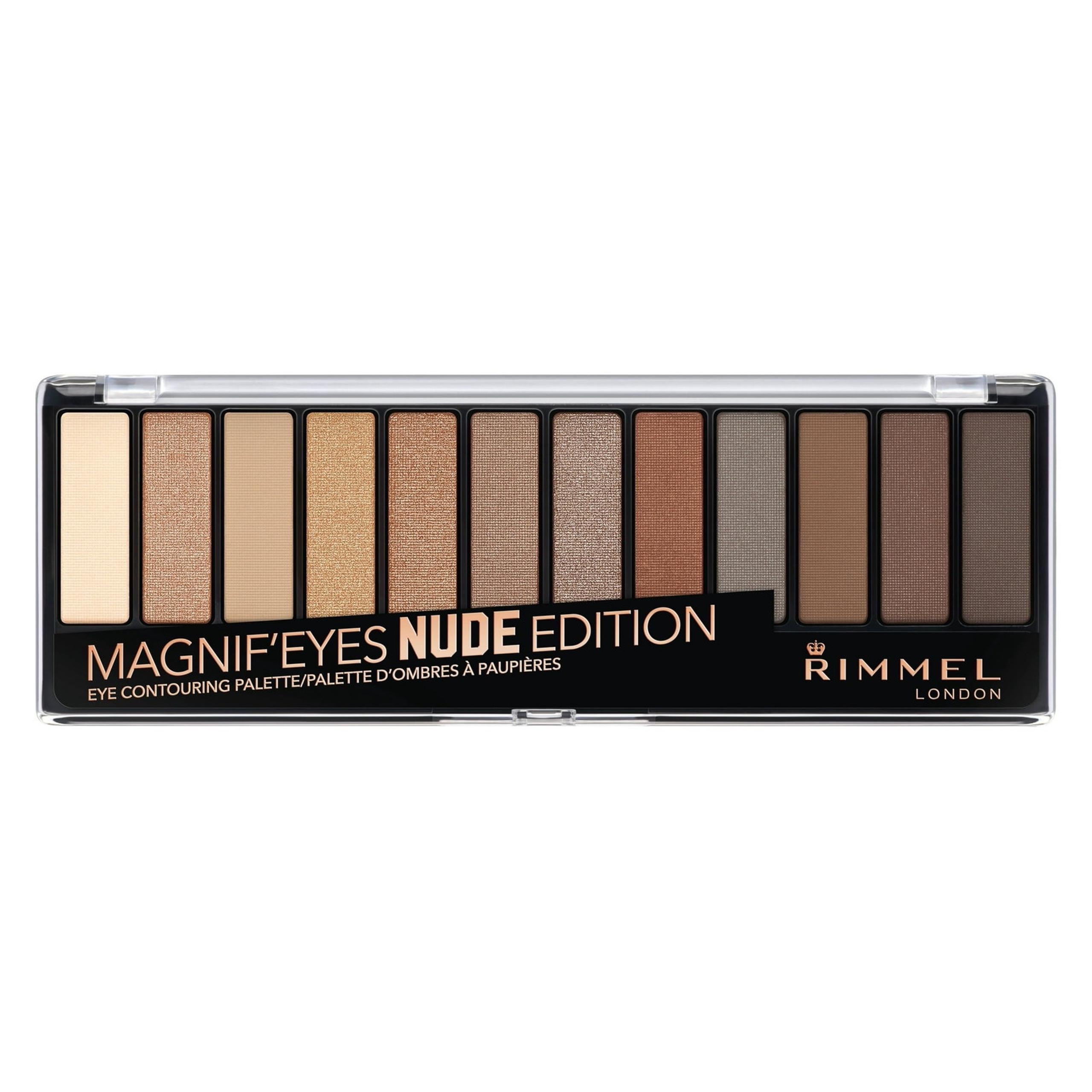 NEW Rimmel London Magnif'eyes 12 Colors Eyeshadow Palette Nude Shades 0.5 oz