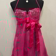 Vintage 00s Victoria Secret Coquette Pink Babydoll Lingerie Slip Dress
