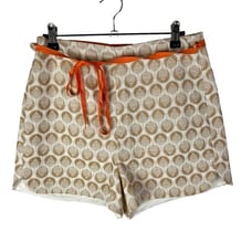 Anthropologie Corey Lynn Calter Brown Jacquard Printed High Waist Shorts 6