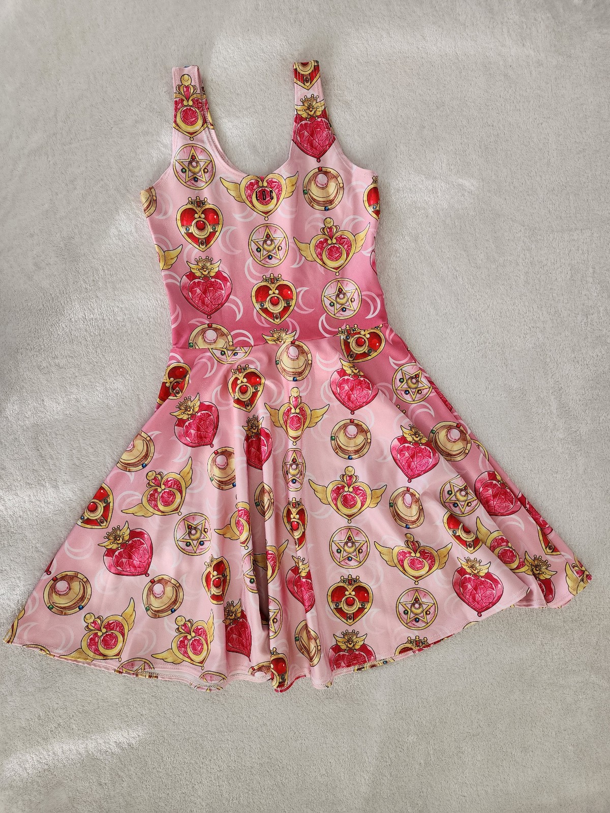 Sailor Moon Pink Living Dead LDC Skater Tank Top Dress Womens Size Small