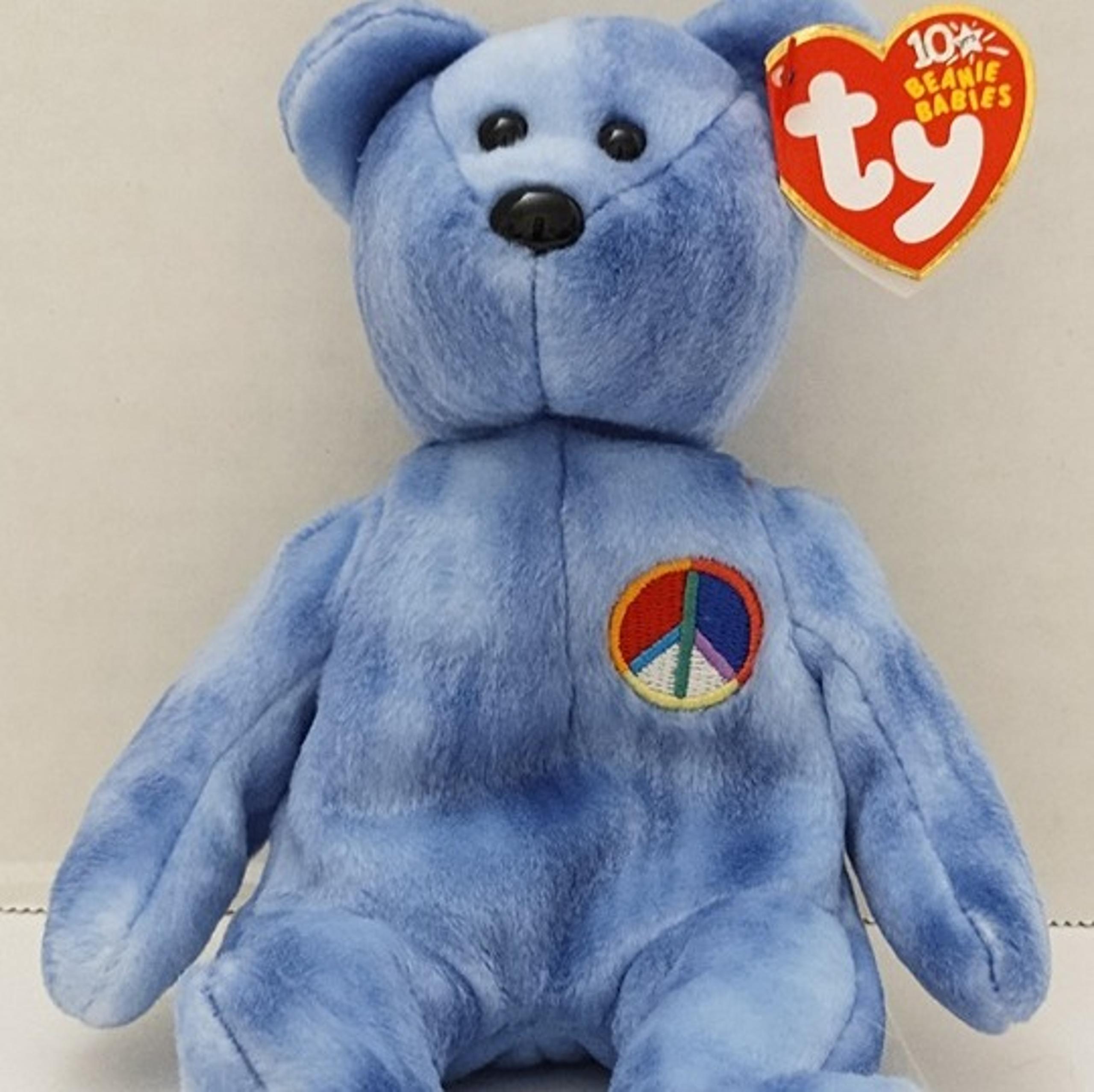 VINTAGE TY BEANIE BABY " PEACE SYMBOL BEAR" (4599)