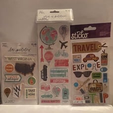 Scrapbook sticker lot (20+ pieces)
