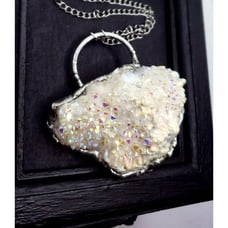 Angel aura quartz crystal necklace