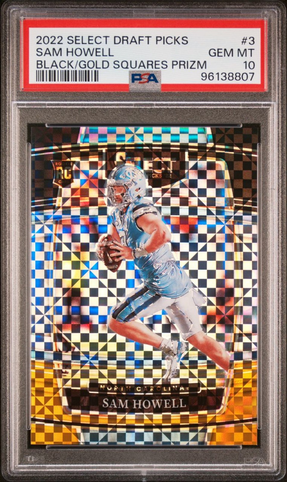 SAM HOWELL ~ Panini Select Draft Picks #3 ~ Black & Gold Squares /100 ~ PSA 10