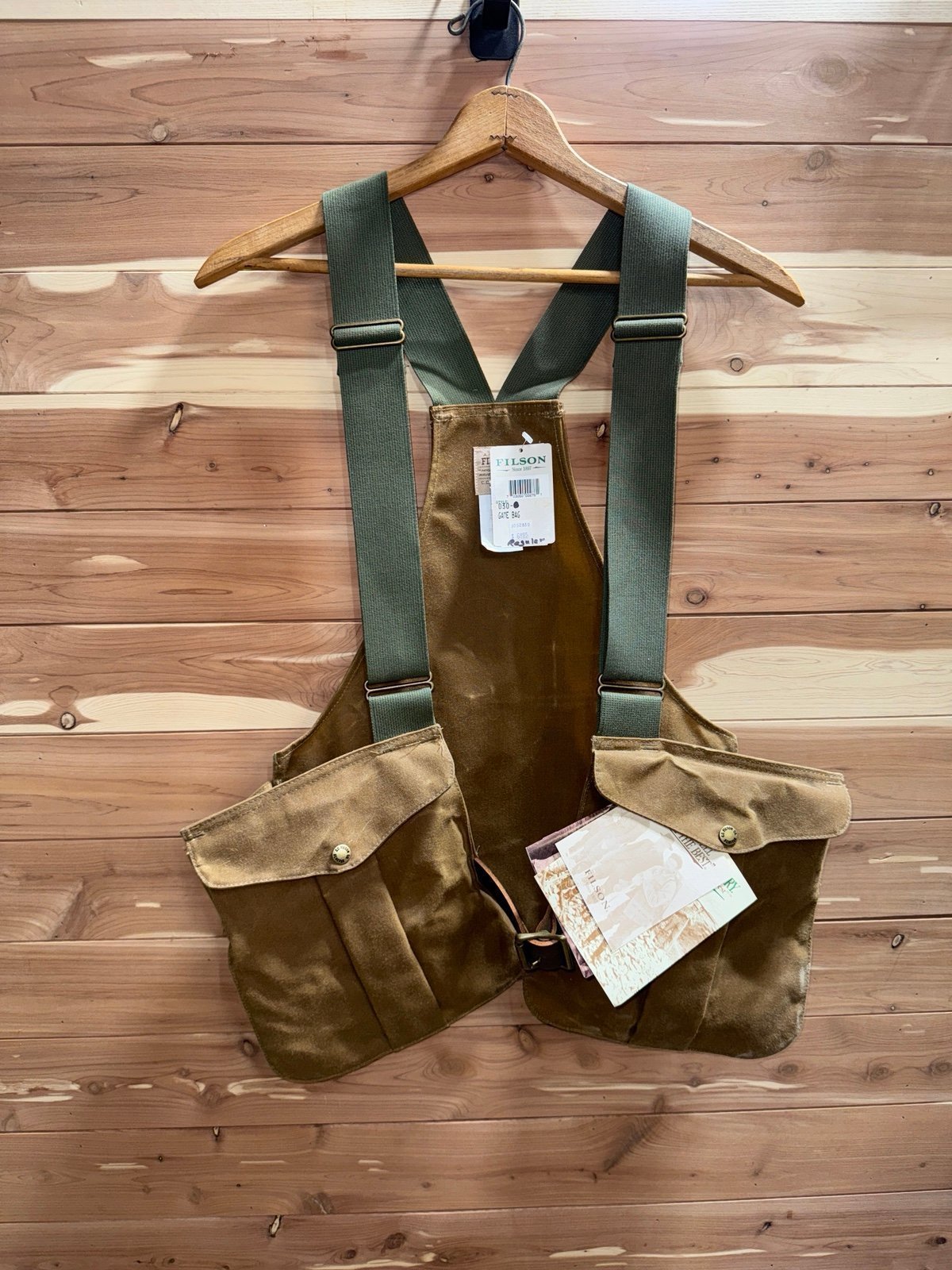 NEW Filson Tin Cloth Game Bag - Made in USA - Sz. Regular - Dark Tan - VTG - NWT