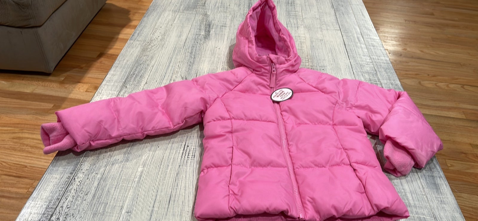 NEW Swiss Tech Girl's XS 4-5 Hooded Puffer Jacket Coat in Pink NWT